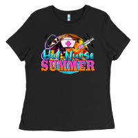 Black hot nurse summer Ladies Tee - BarkalooDesign