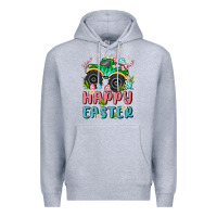 Heather Grey easter monster truck Premium Hoodie - MaliasSmallBusiness