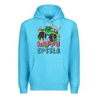 Ocean Blue easter monster truck Premium Hoodie - MaliasSmallBusiness