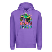 Purple easter monster truck Premium Hoodie - MaliasSmallBusiness