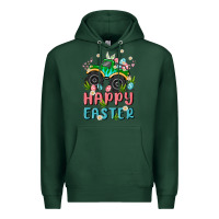 Sports Green easter monster truck Premium Hoodie - MaliasSmallBusiness