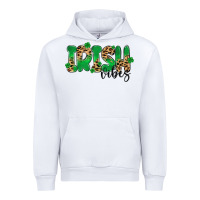 White ırısh vibes Urban Hoodie - MaliasSmallBusiness