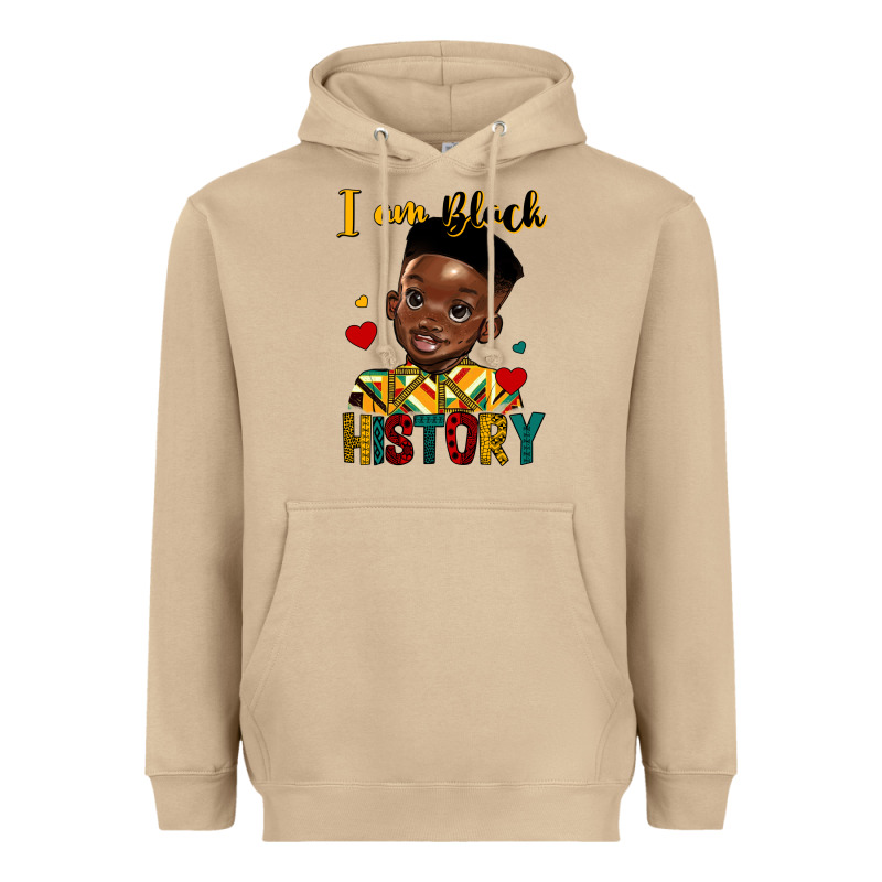 I Am Black History Black Boy Heavyweight Hoodie by HRA Design Shop | Teevron