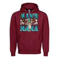 Burgundy mama mama mama Zipper Hoodie - texasbilliewilder