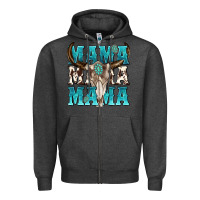 Charcoal Heather mama mama mama Zipper Hoodie - texasbilliewilder