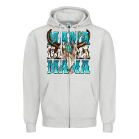 Dove Grey mama mama mama Zipper Hoodie - texasbilliewilder