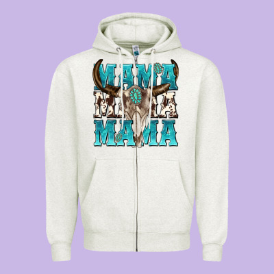 Mama Mama Mama Zipper Hoodie Designed By Texasbilliewilder