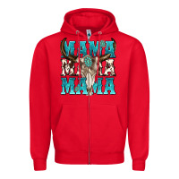 Red mama mama mama Zipper Hoodie - texasbilliewilder