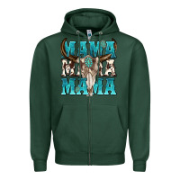 Sports Green mama mama mama Zipper Hoodie - texasbilliewilder