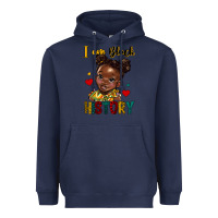 Navy i am black history Heavyweight Hoodie - HRA Design Shop