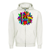 Oatmeal Heather pride sunflower Zipper Hoodie - Zillion Design Studio