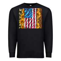 Black american realistic flag Premium Sweatshirt - AdoDesignShop