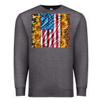 Charcoal Heather american realistic flag Premium Sweatshirt - AdoDesignShop