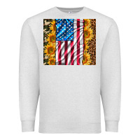 Oatmeal Heather american realistic flag Premium Sweatshirt - AdoDesignShop