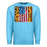 Ocean Blue american realistic flag Premium Sweatshirt - AdoDesignShop