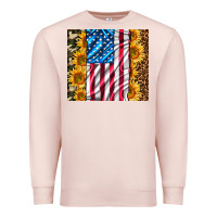 Pale Pink american realistic flag Premium Sweatshirt - AdoDesignShop