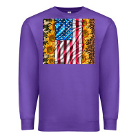 Purple american realistic flag Premium Sweatshirt - AdoDesignShop