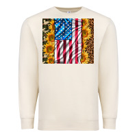 Sandshell american realistic flag Premium Sweatshirt - AdoDesignShop