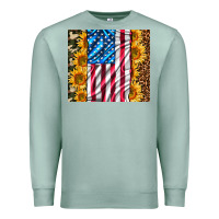 Seafoam american realistic flag Premium Sweatshirt - AdoDesignShop