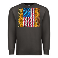 Smoke american realistic flag Premium Sweatshirt - AdoDesignShop