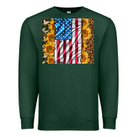 Sports Green american realistic flag Premium Sweatshirt - AdoDesignShop