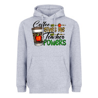 Heather Grey coffee gives me teacher powers Heavyweight Hoodie - CowhideDigitalArt