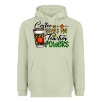 Matcha coffee gives me teacher powers Heavyweight Hoodie - CowhideDigitalArt
