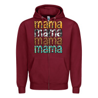 Burgundy mama mama mama mama mothers day Zipper Hoodie - texasbilliewilder