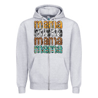 Heather Grey mama mama mama mama mothers day Zipper Hoodie - texasbilliewilder
