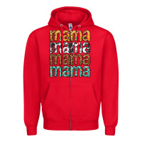 Red mama mama mama mama mothers day Zipper Hoodie - texasbilliewilder