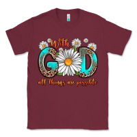 Burgundy with god all things are possible daisy Classic Tee - Zillion Design Studio