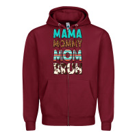 Burgundy mama mommy mom bruh Zipper Hoodie - texasbilliewilder