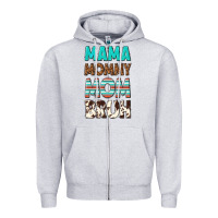 Heather Grey mama mommy mom bruh Zipper Hoodie - texasbilliewilder