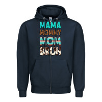 Navy mama mommy mom bruh Zipper Hoodie - texasbilliewilder