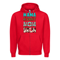 Red mama mommy mom bruh Zipper Hoodie - texasbilliewilder