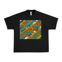 Black leopard cowhide  leather sunflowers Urban Heavy Tee - Artiststas