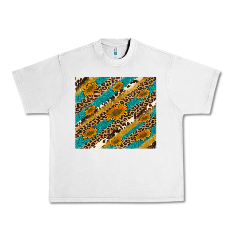 Leopard Cowhide  Leather Sunflowers Urban Heavy Tee by Artiststas | Teevron