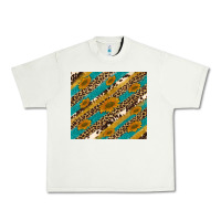 Pistachio leopard cowhide  leather sunflowers Urban Heavy Tee - Artiststas