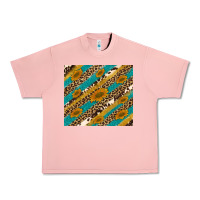 Salmon leopard cowhide  leather sunflowers Urban Heavy Tee - Artiststas