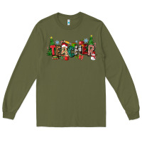 Army Green Christmas teacher Long Sleeve Tee - Zillion Design Studio