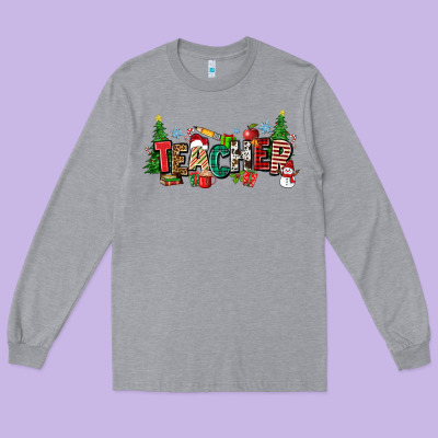 Long Sleeve Tee Christmas teacher