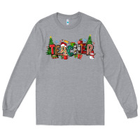 Heather Grey Christmas teacher Long Sleeve Tee - Zillion Design Studio