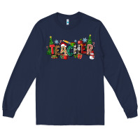 Navy Christmas teacher Long Sleeve Tee - Zillion Design Studio