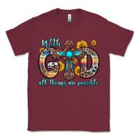 Burgundy with god all things are possible cross Classic Tee - Zillion Design Studio