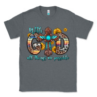 Charcoal Heather with god all things are possible cross Classic Tee - Zillion Design Studio