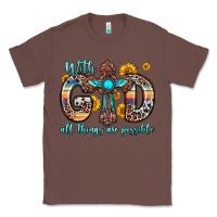 Chestnut with god all things are possible cross Classic Tee - Zillion Design Studio