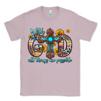 Lilac with god all things are possible cross Classic Tee - Zillion Design Studio