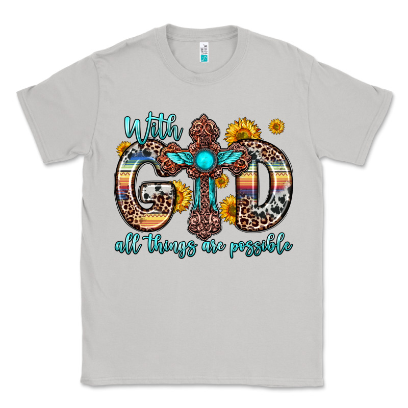 With God All Things Are Possible Cross Classic Tee by Zillion Design Studio | Teevron