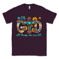 Plum with god all things are possible cross Classic Tee - Zillion Design Studio