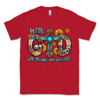 Red with god all things are possible cross Classic Tee - Zillion Design Studio
